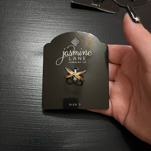 Jasmine Lane Gold Criss Cross Ring Size 7 NWT